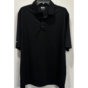 2Putt Shirt Men's Large Black Performance Polo Golf Shirt Stretchy‎